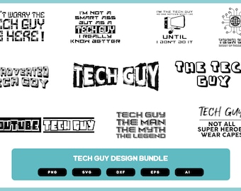 Tech Guy Design Bundle | Tech Guy Shirt | Tech Guy Funny Design | Tech Guy SVG | Tech Guy PNG | Tech Guy Shirt POD