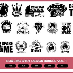Bowling Design Bundle Vol. 1 | Bowling Shirt Design | Bowling Sayings | Bowling Mug Design | Bowling Stickers | Bowling Bag