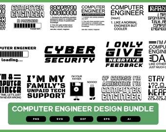 Paquete de diseño de ingeniero informático / Camiseta de ingeniero informático / Ingeniero informático SVG / Regalo de ingeniero informático / Ingeniero informático PNG POD