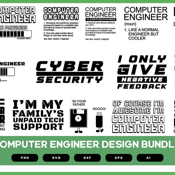 Computer Engineer Design Bundle | Computer Engineer Shirt | Computer Engineer SVG | Computer Engineer Gift | Computer Engineer PNG POD