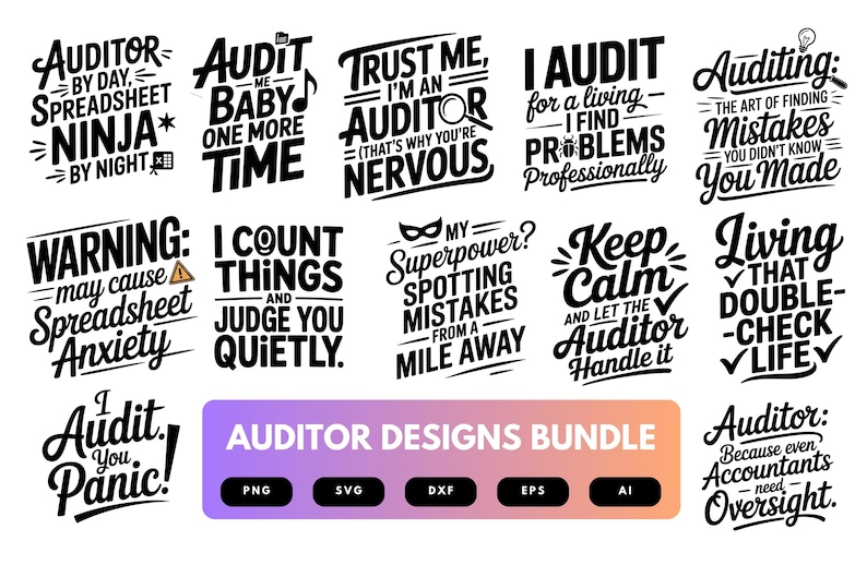 Auditor SVG Bundle | Internal Audit Clipart, Funny Audit Quotes ...