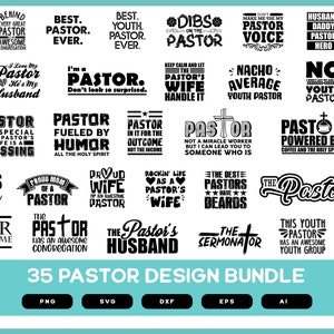 35 Pastors Design Bundle | Pastor Shirt Design | Pastor Shirt | Pastor SVG | Pastor PNG | Pastor Pod | Funny Pastor Sayings | Pastors Gift