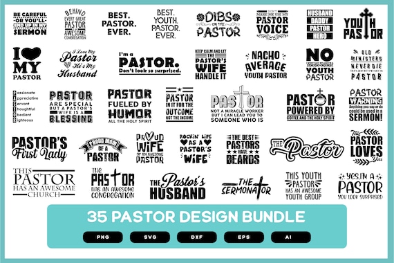 35 Pastors Design Bundle | Pastor Shirt Design | Pastor Shirt | Pastor SVG | Pastor PNG | Pastor Pod | Funny Pastor Sayings | Pastors Gift