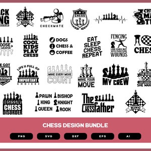 30 Chess Design Bundle | Chess Shirt | Chess Shirt Design | Chess SVG | Chess PNG