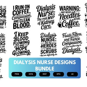 Dialysis Nurse SVG Bundle | Kidney Care Clipart, Medical Silhouette Cut Files for Cricut & Sublimation