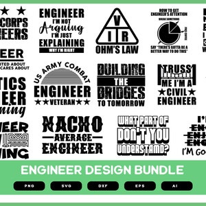 Ingenieurontwerpbundel | Ontwerpbundel ingenieursshirt | Ontwerp ingenieur mok | Ontwerper shirtontwerp POD, png, png