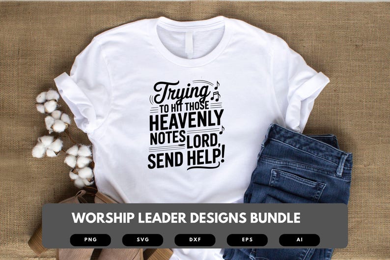 Worship Leader SVG Bundle | Faith Quotes for Church, Cricut Cut Files, Sublimation & DIY Crafts