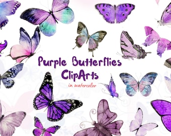 40 Lila Schmetterlinge Cliparts | Lila Schmetterlinge Clip Art | Lila Schmetterlinge Aquarell Clip Art | Lila Schmetterlinge Aquarell Kunst
