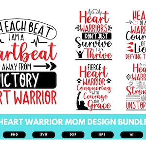 Heart Warrior Design Bundle | Heart Warrior Saying | Heart Warrior SVG | Heart Warrior Mom PNG | Heart Warrior Gift | Heart Warrior Shirt