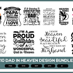 Dad in Heaven | Dad in Heaven SVG | Dad in Heaven PNG | Dad in Heaven Design Bundle | Dad in Heaven Tshirts | Dad in Heaven Shirt