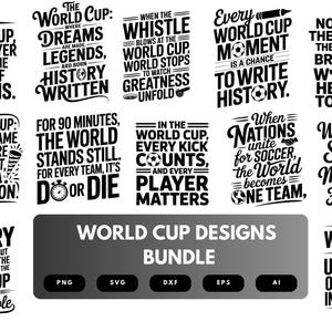 World Cup SVG Bundle | Soccer World Cup Clipart, Global Soccer Designs for Cricut & Sublimation