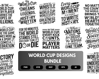 World Cup SVG Bundle | Soccer World Cup Clipart, Global Soccer Designs for Cricut & Sublimation