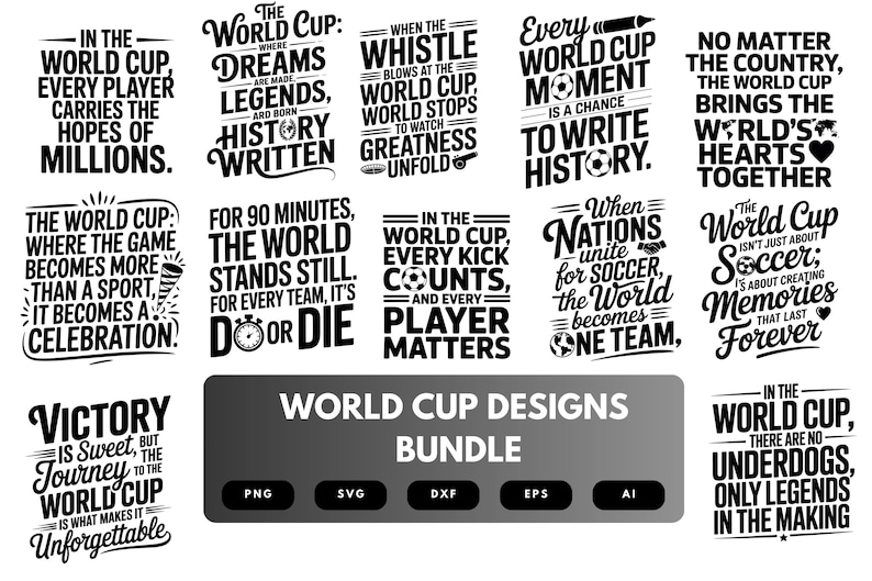 World Cup SVG Bundle | Soccer World Cup Clipart, Global Soccer Designs for Cricut & Sublimation