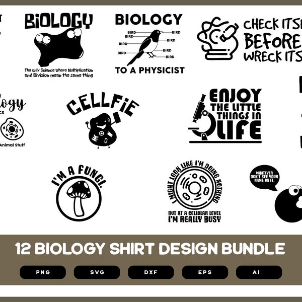 Biology Design Bundle | Biology SVG | Biology PNG | Biology Shirt Design | Biology Design POD