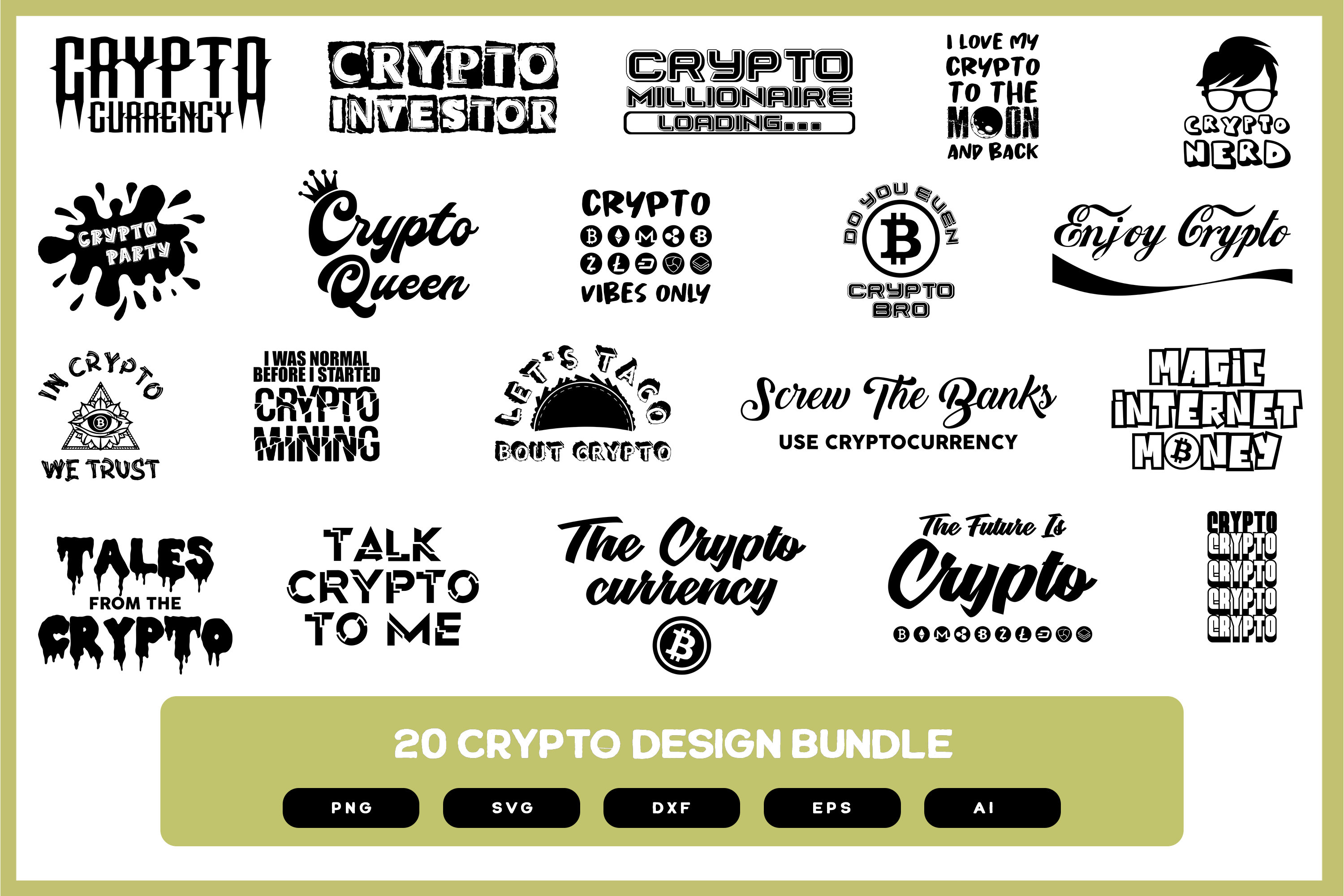 Crypto Design Bundle | Crypto Shirt | Crypto Sticker | Crypto Gift | Crypto  SVG | Crypto Shirt POD - Etsy
