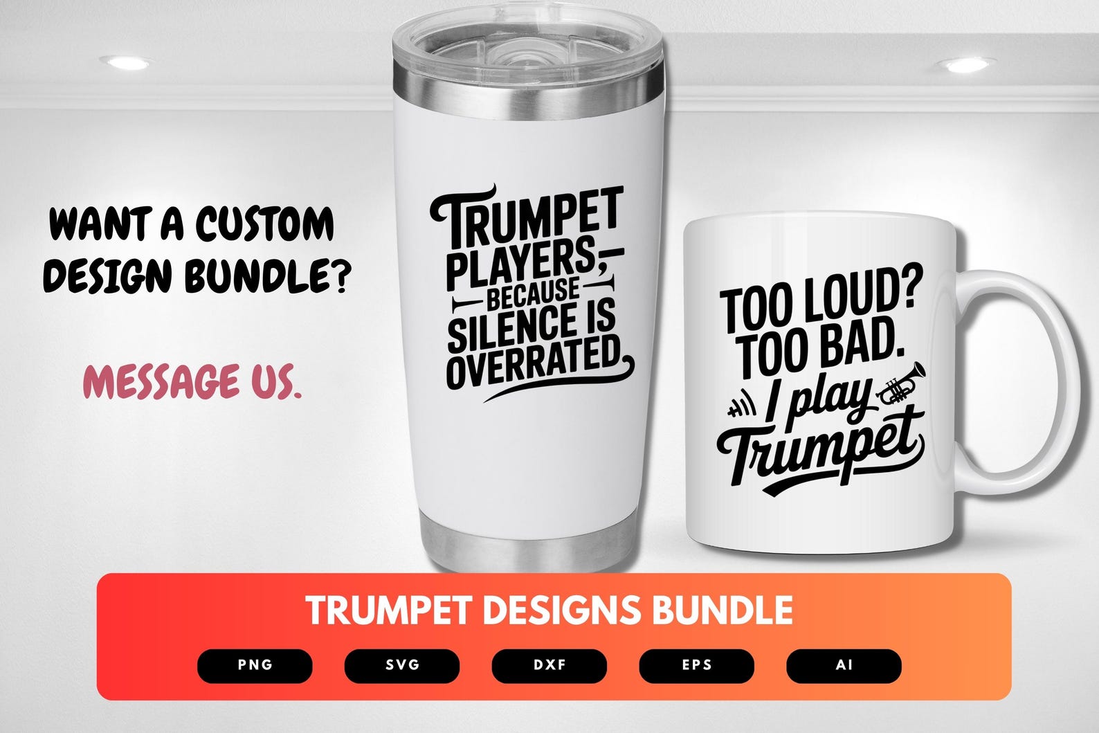 Trumpet SVG Bundle | Musical Instrument Clipart, Marching Band ...