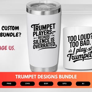 Trumpet SVG Bundle | Musical Instrument Clipart, Marching Band ...