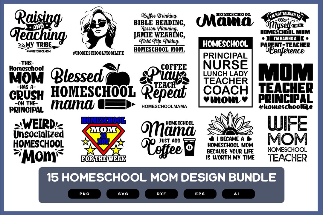 Homeschool Mom Design Bundle | Homeschool Mom Design Bundle SVG ...