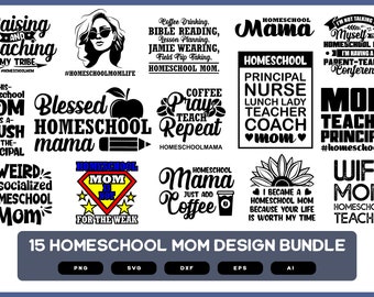 Homeschool Mom Design Bundle | Homeschool Mom Design Bundle SVG | Homeschool Mom | Homeschool Mom SVG | Mom Shirt