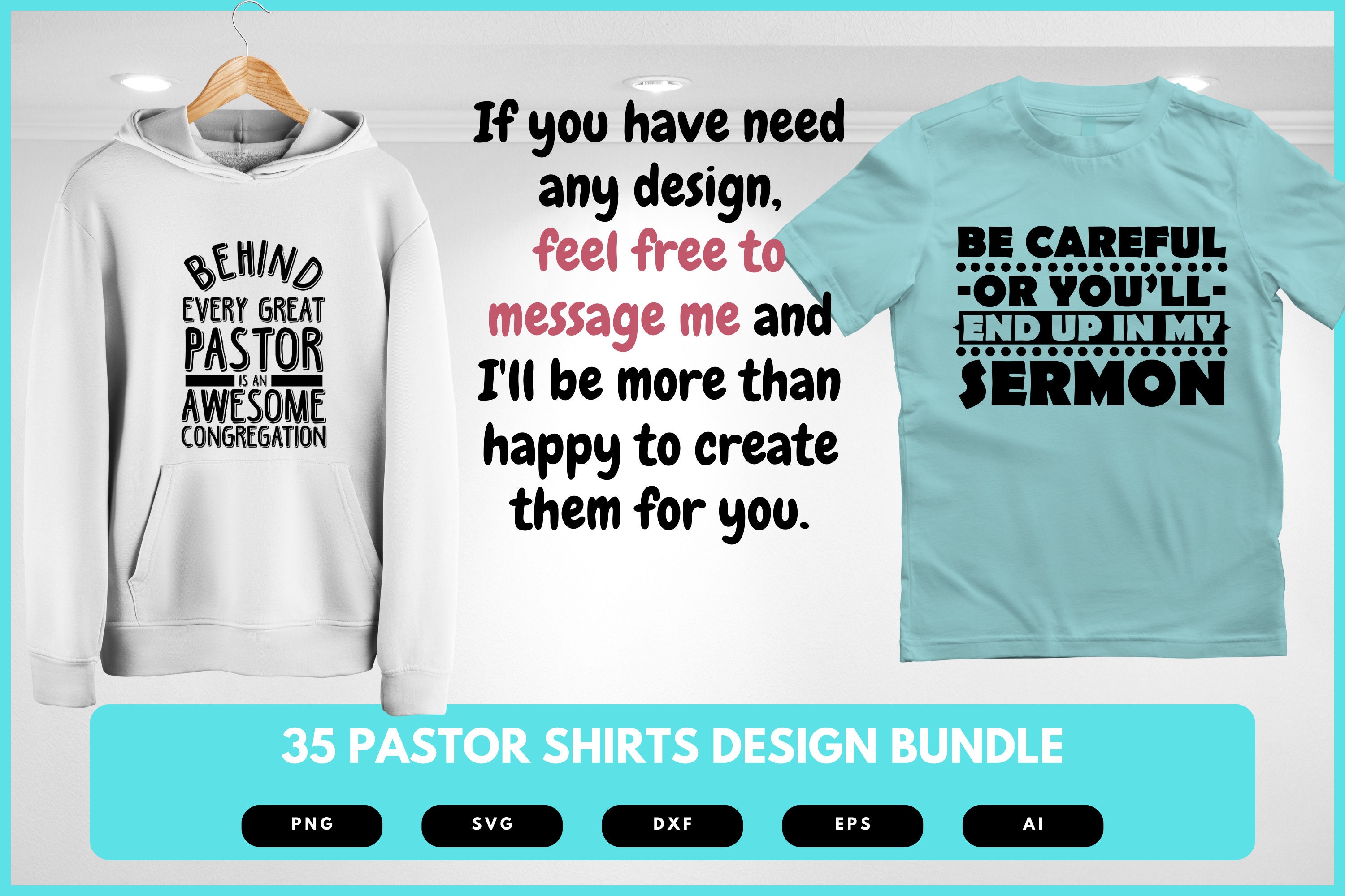 35 Pastors Design Bundle | Pastor Shirt Design | Pastor Shirt 