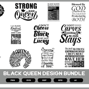 Black Queen Design Bundle | Melanin Queen Design Bundle | Black Woman SVG | Black Girl Queen SVG | Black Queen Design SVG Bundle