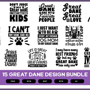 Great Dane Design Bundle | Great Dane Shirt Design | Great Dane Breed | Great Dane Stickers | Great Dane Mug | Great Dane SVG