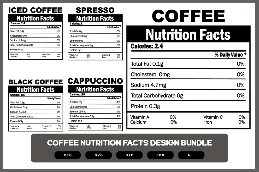 Coffee Nutrition Facts Design Bundle Coffee Shirts Coffee Shirts Design