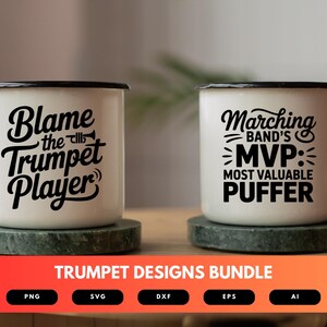 Trumpet SVG Bundle | Musical Instrument Clipart, Marching Band ...