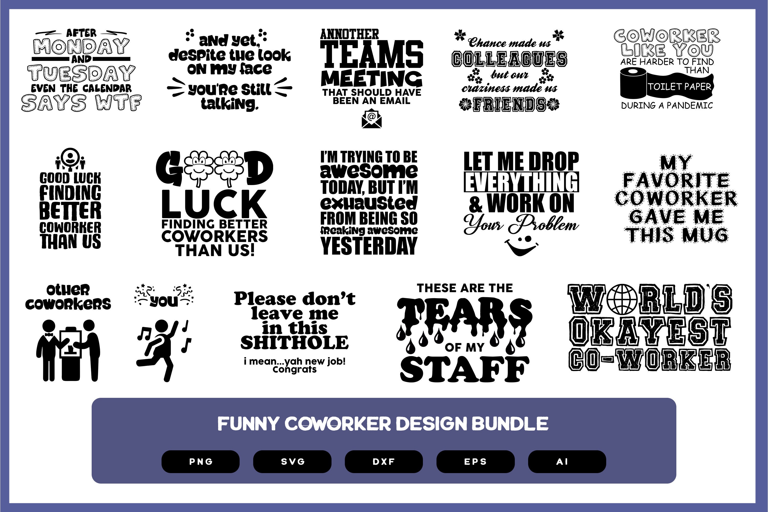 Funny Coworker Design Bundle Coworker Shirt Design Funny Etsy