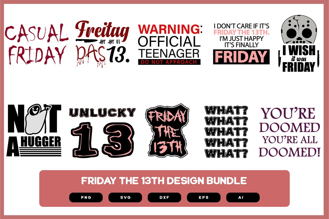 Friday the 13th Design Bundle Friday the 13th Shirt Funny Friday the ...