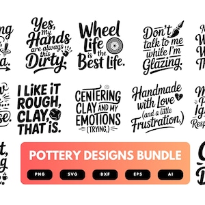Keramik SVG-paket | Keramik, lera konstklippfiler för Cricut, sublimering och hantverksprojekt