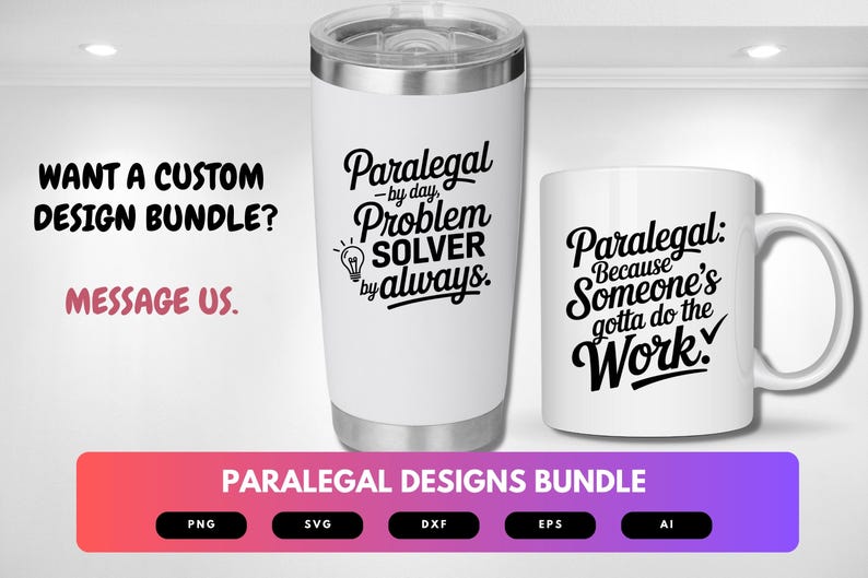 Paralegal SVG Bundle | Legal Assistant Clipart, Law Office Quote Cut Files for Cricut & Sublimation