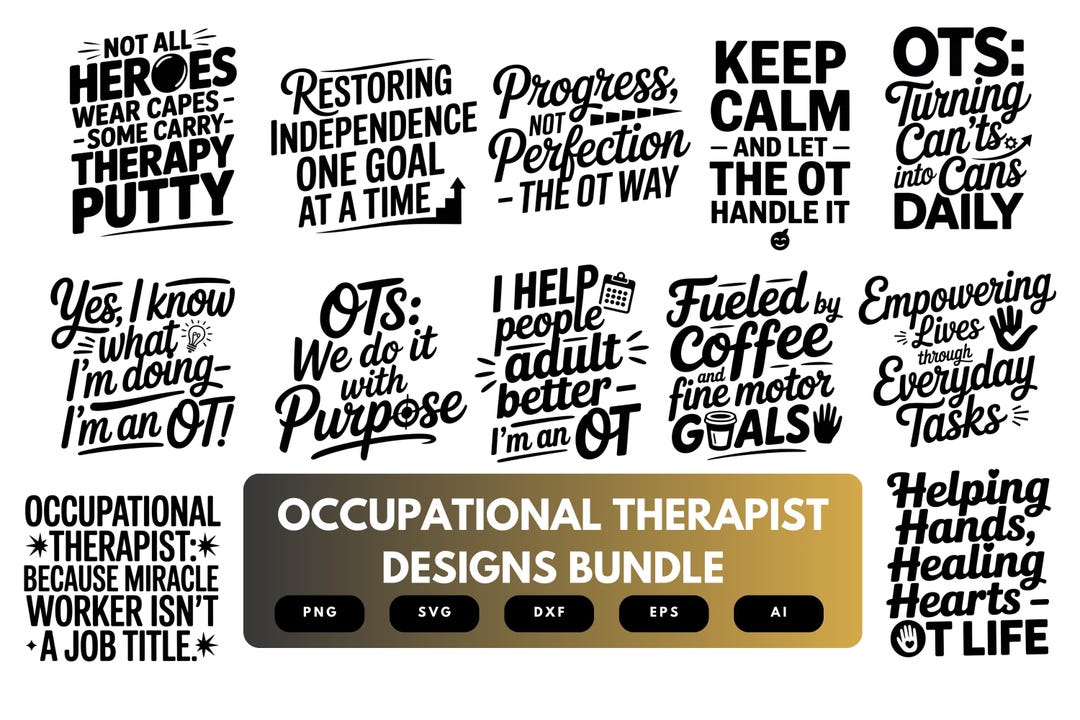 Occupational Therapist SVG Bundle | OT Quotes, Rehab Clinic Clipart and ...