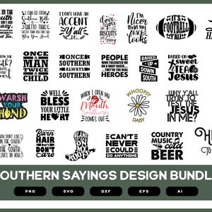 Southern Sayings Design Bundle | Southern Sayings Set | Southern Life | Southern Raised