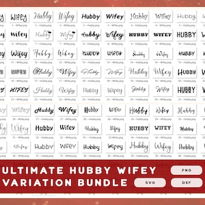 Ultimate Hubby Wifey Variation Designs | SVG Hubby Wifey Designs | PNG Designs Bundle