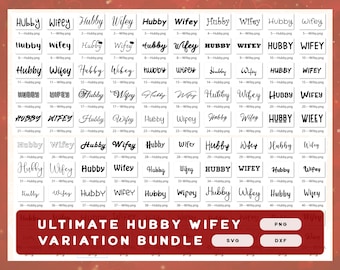 Ultimate Hubby Wifey Variation Designs | SVG Hubby Wifey Designs | PNG Designs Bundle