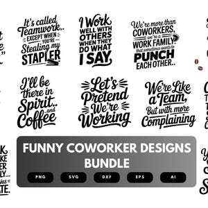 Funny Coworker SVG Bundle | Office Humor Quotes, Work-Themed Cut Files for Cricut & Sublimation