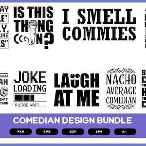 Paquete de diseño de comediante / Comediante divertido / Diseño de Joker / Frase divertida de comediante / Comediante divertido SVG / Comediante divertido PNG