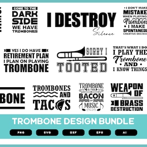 Trombone | Trombone  Lover | Music Lover | Instrument Lover | Trombone Design Bundle | Trombone Music Instruments | Trombone Instruments