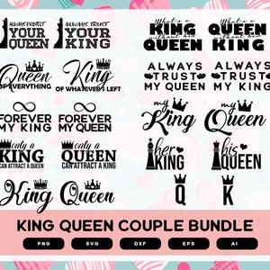 King Queen Design Bundle Shirt Mug Couple Shirts SVG Commercial Use