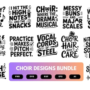 Choir SVG Bundle | Choral Music Clipart, Singer Silhouette Cut Files for Cricut & Sublimation