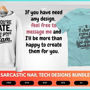 Sarcastic Nail Tech SVG Bundle | Funny Salon Quotes Clipart, Nail ...