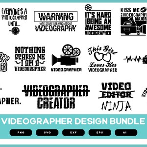 Videographer Design Bundle | Videographer | Videographer SVG | Videographer PNG | Funny Videographer Design | Funny Videographer SVG