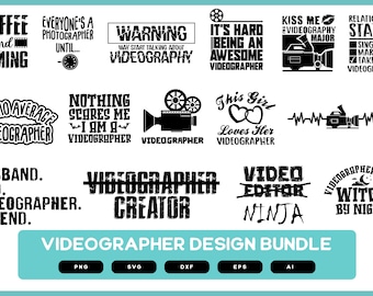 Videographer Design Bundle | Videographer | Videographer SVG | Videographer PNG | Funny Videographer Design | Funny Videographer SVG