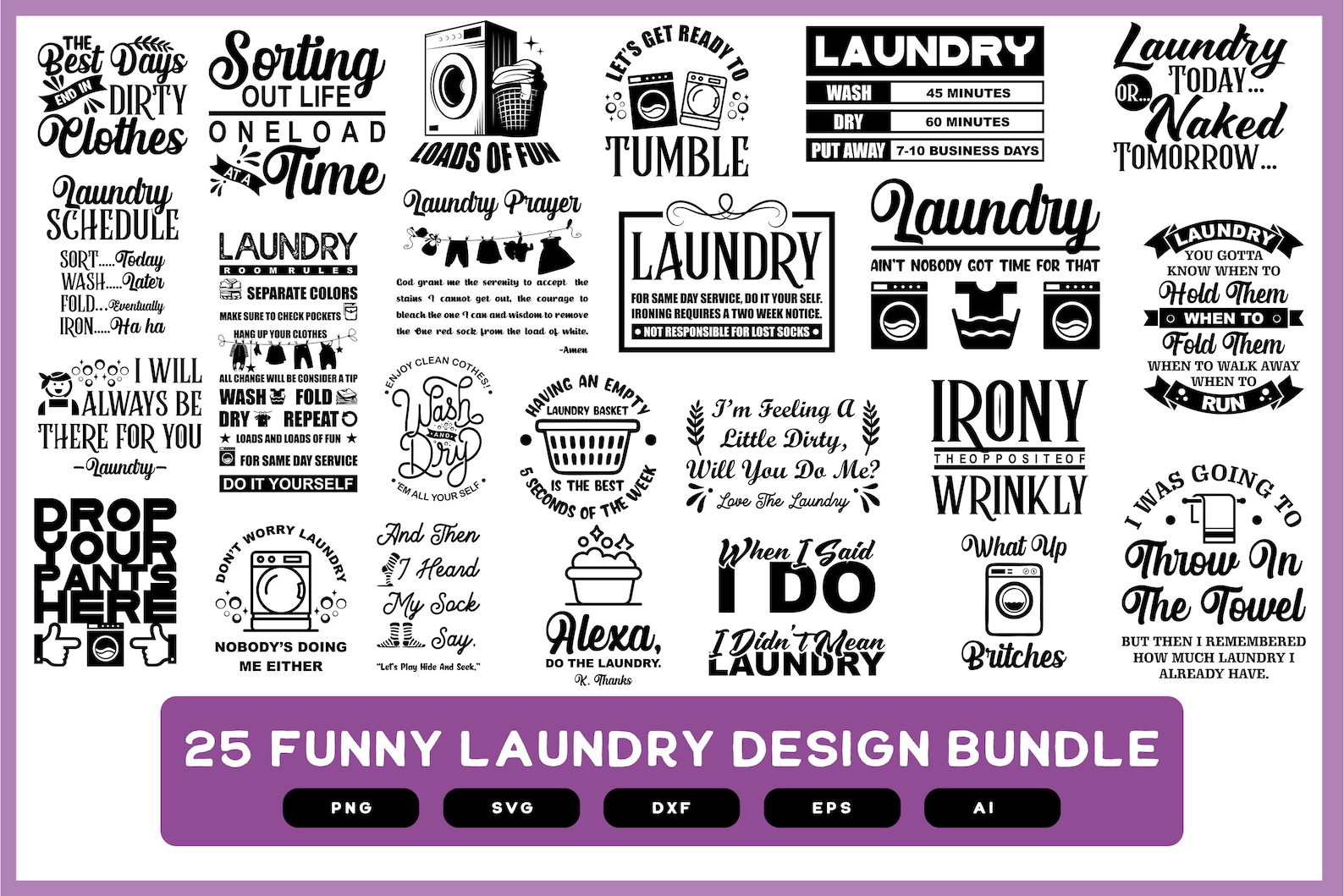 Funny Laundry Design Funny Laundry Design Bundle Laundry Etsy