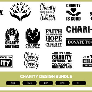 Charity Design Bundle | Charity SVG | Charity PNG | Charity Shirt Design | Charity Shirt POD