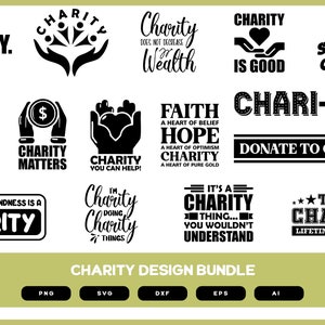 Charity Design Bundle Charity SVG Charity PNG Charity Shirt Design Charity Shirt POD image 1