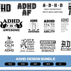 ADHD Design Bundle | ADHD Shirt | ADHD Awareness