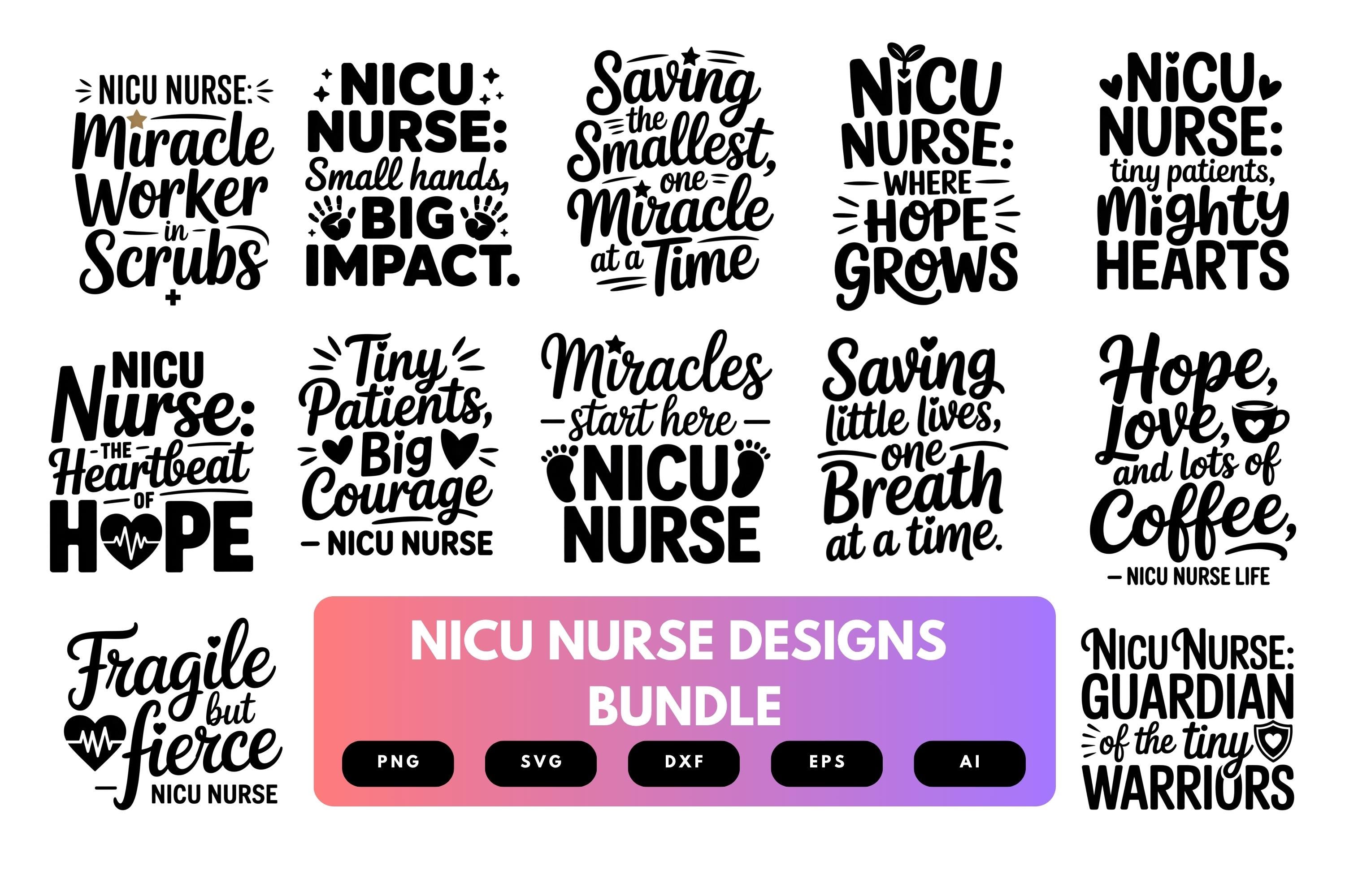 NICU Nurse SVG Bundle | Neonatal Nurse Clipart, Medical Cut Files for ...