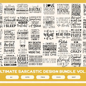 Sarcastic Designs Mega Bundle VOLUME 4 for Shirts Mugs Vinyl Printing SVG Sarcastic Designs Stickers POD